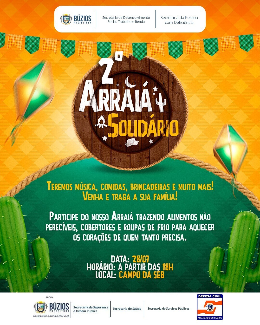 Segundo Arraía Solidário acontecerá nesta sexta-feira (28)