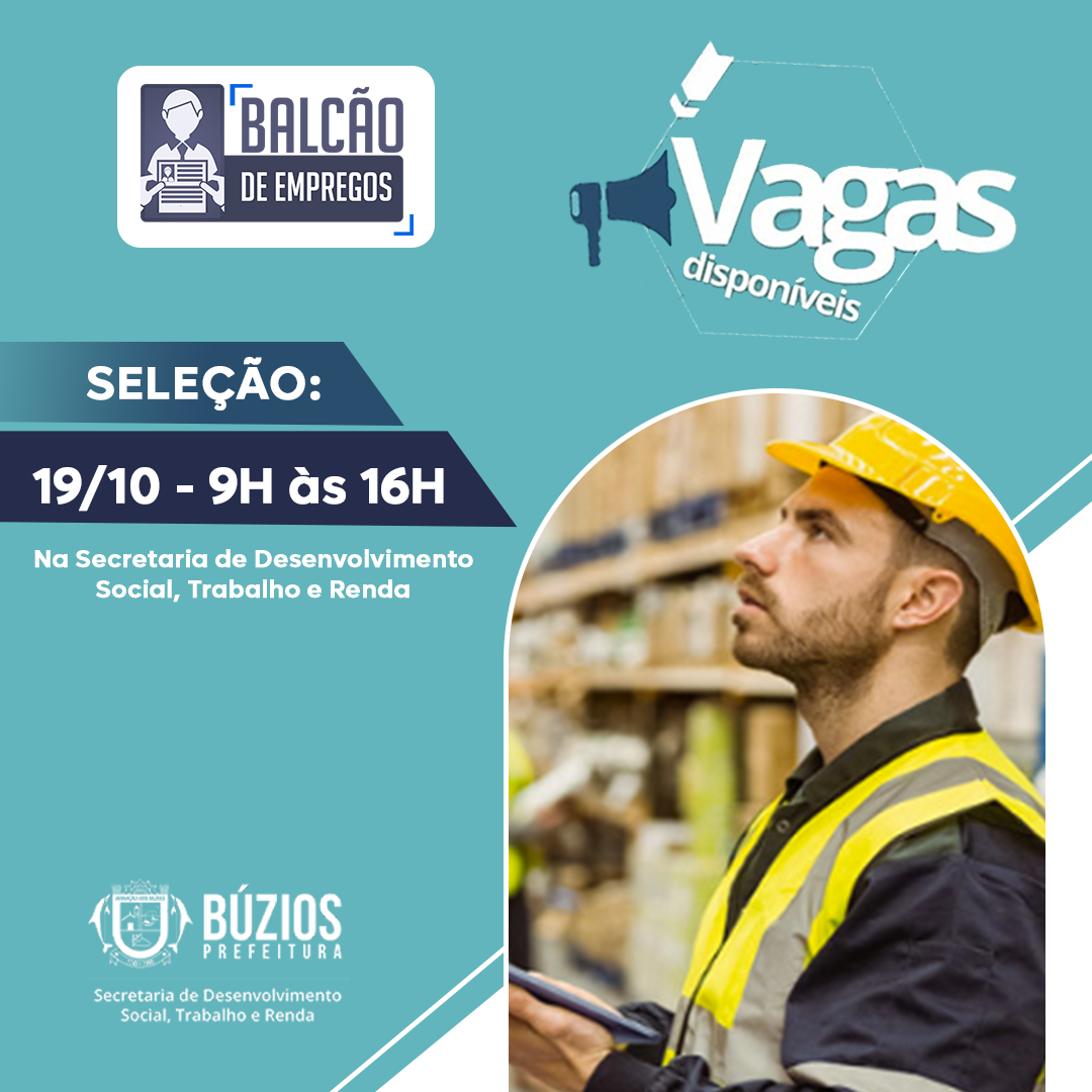 Balcão de Empregos está com vagas disponíveis