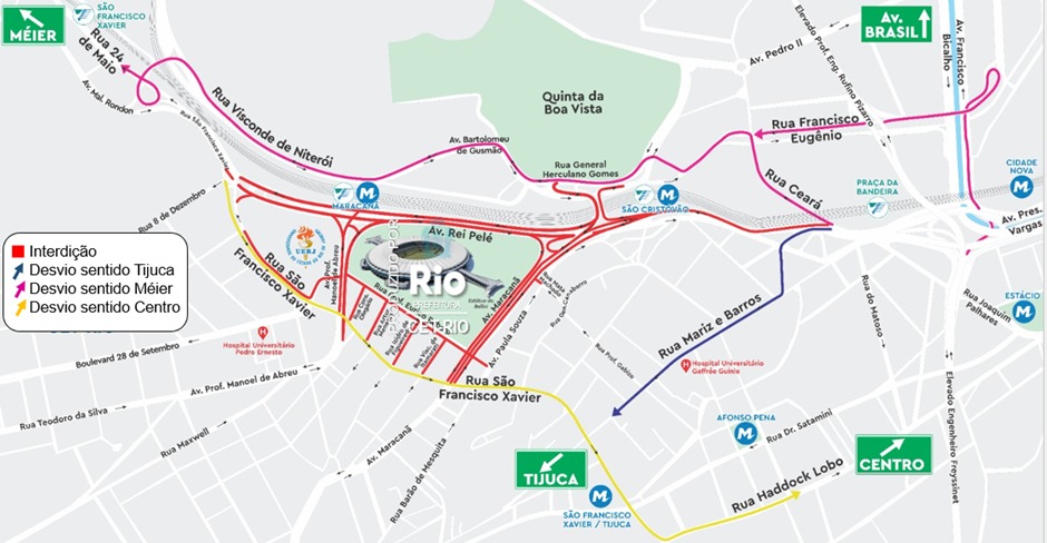 Região do Maracanã terá interdições no trânsito para a final da Copa Libertadores - Prefeitura da Cidade do Rio de Janeiro