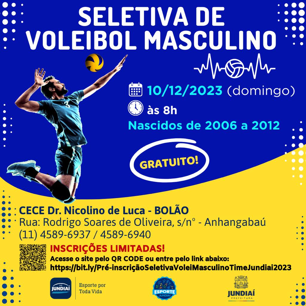 Seletiva de vôlei masculino tem inscrições abertas