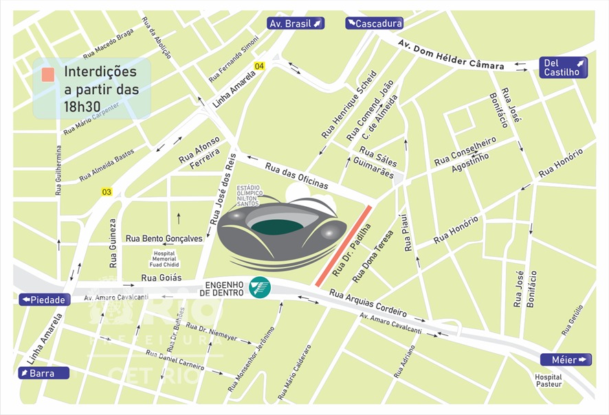 Engenho de Dentro terá ruas interditadas para jogo entre Botafogo e Portuguesa - Prefeitura da Cidade do Rio de Janeiro
