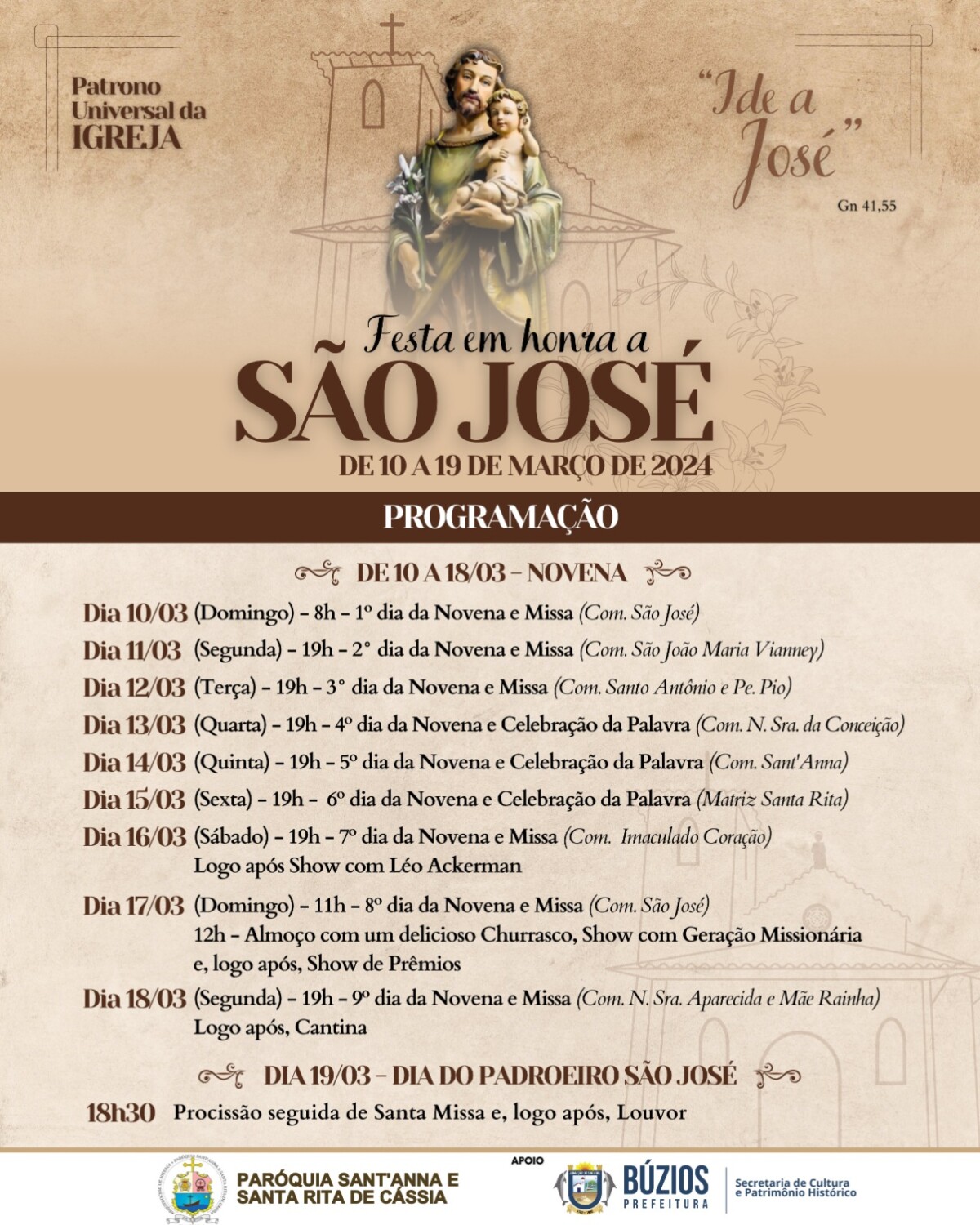 Confira a programação da ‘Festa de São José’
